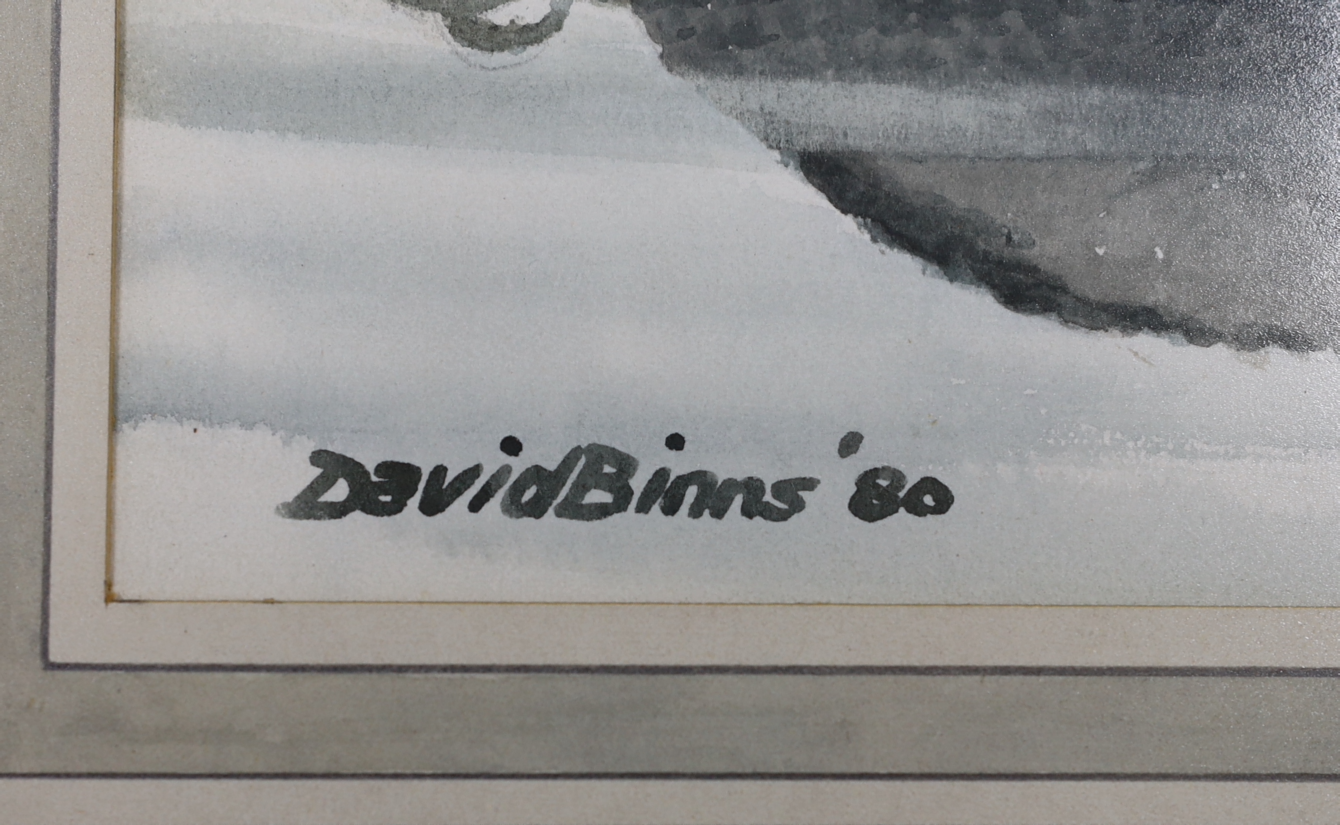 David Binns (1935-2020) watercolour, 'Thawing out mallard', signed and dated '80, inscribed label verso, 50 x 36cm